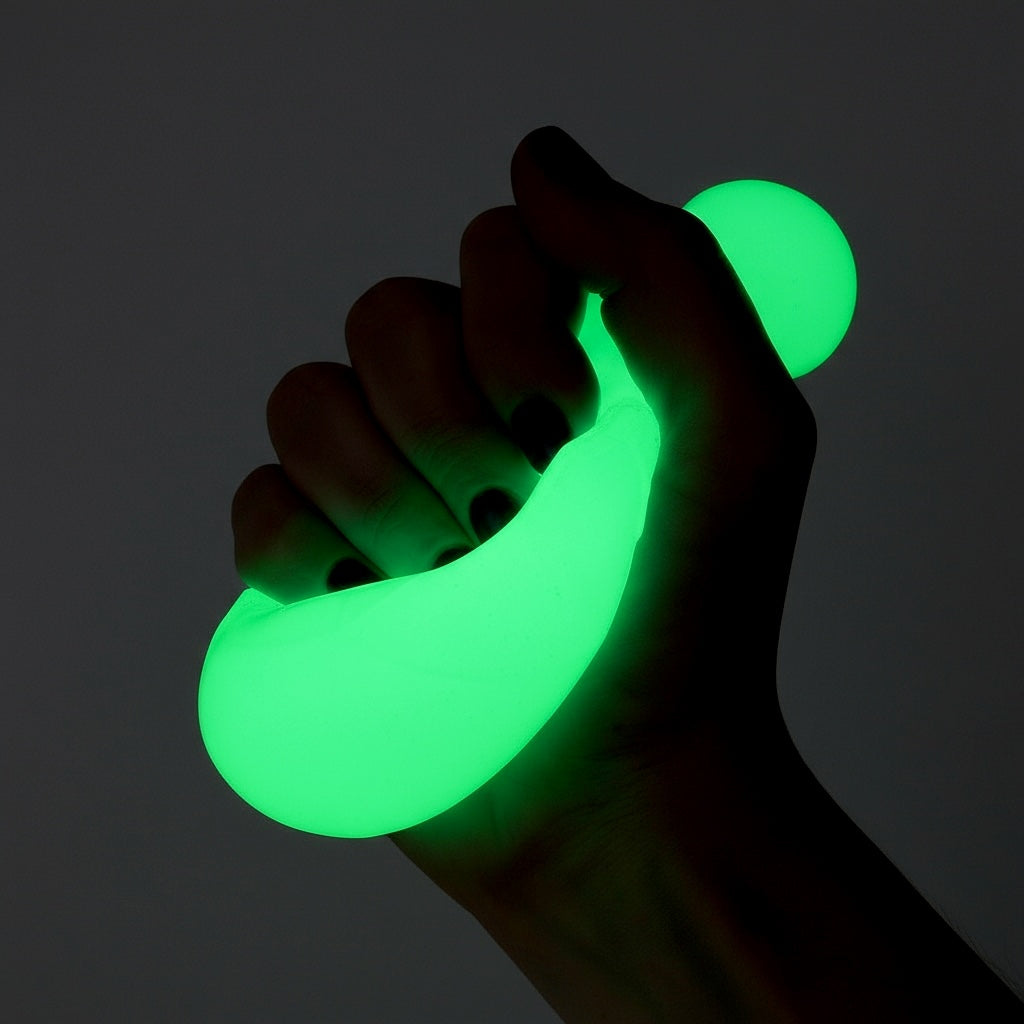 Glow-in-the-dark PolySquish squishy glowing in low light