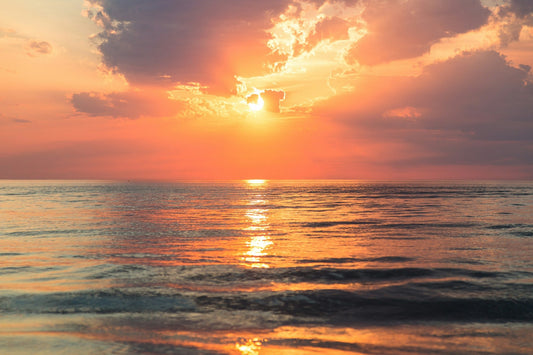 Sunset over the ocea