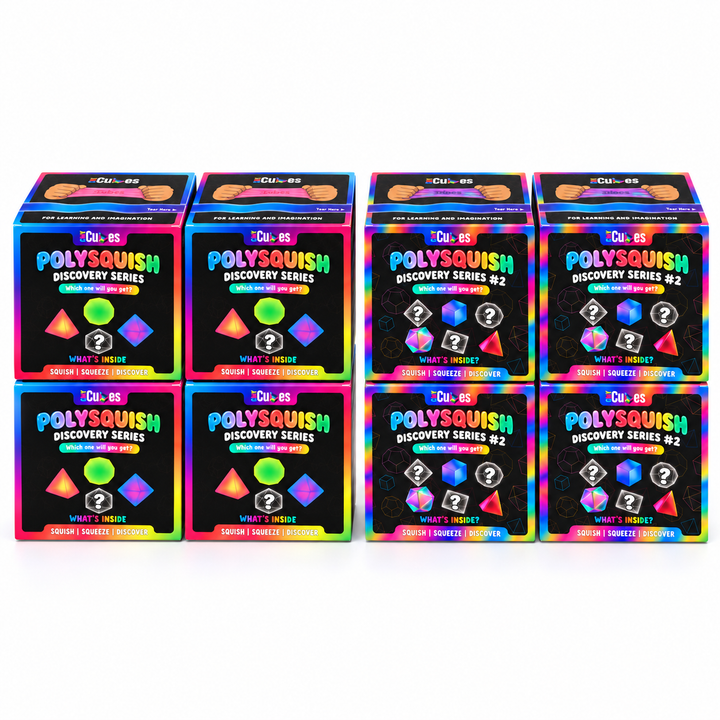 Four PolySquish Discovery Series #1 boxes and four Discovery Series #2 boxes